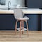 Armen Living Arabela 26" Gray Faux Leather and Walnut Wood Swivel Bar Stool LCAABAWAGR26 - alternate 5
